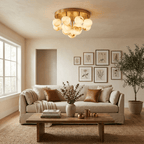 Aurelia Alabaster Globe Ceiling Light by Bling Lighting Studio