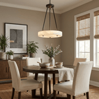 Aurelia Alabaster Disc Pendant Light by Bling Lighting Studio