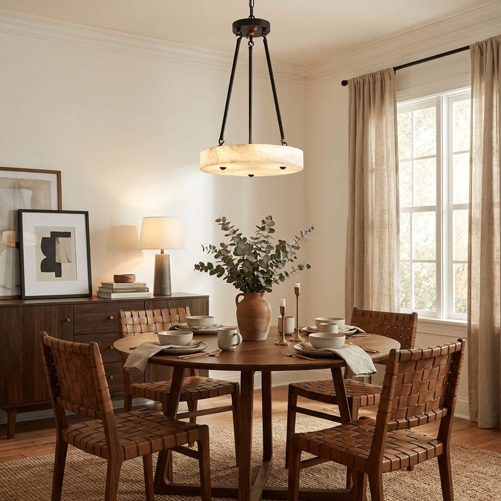 Aurelia Alabaster Disc Pendant Light by Bling Lighting Studio