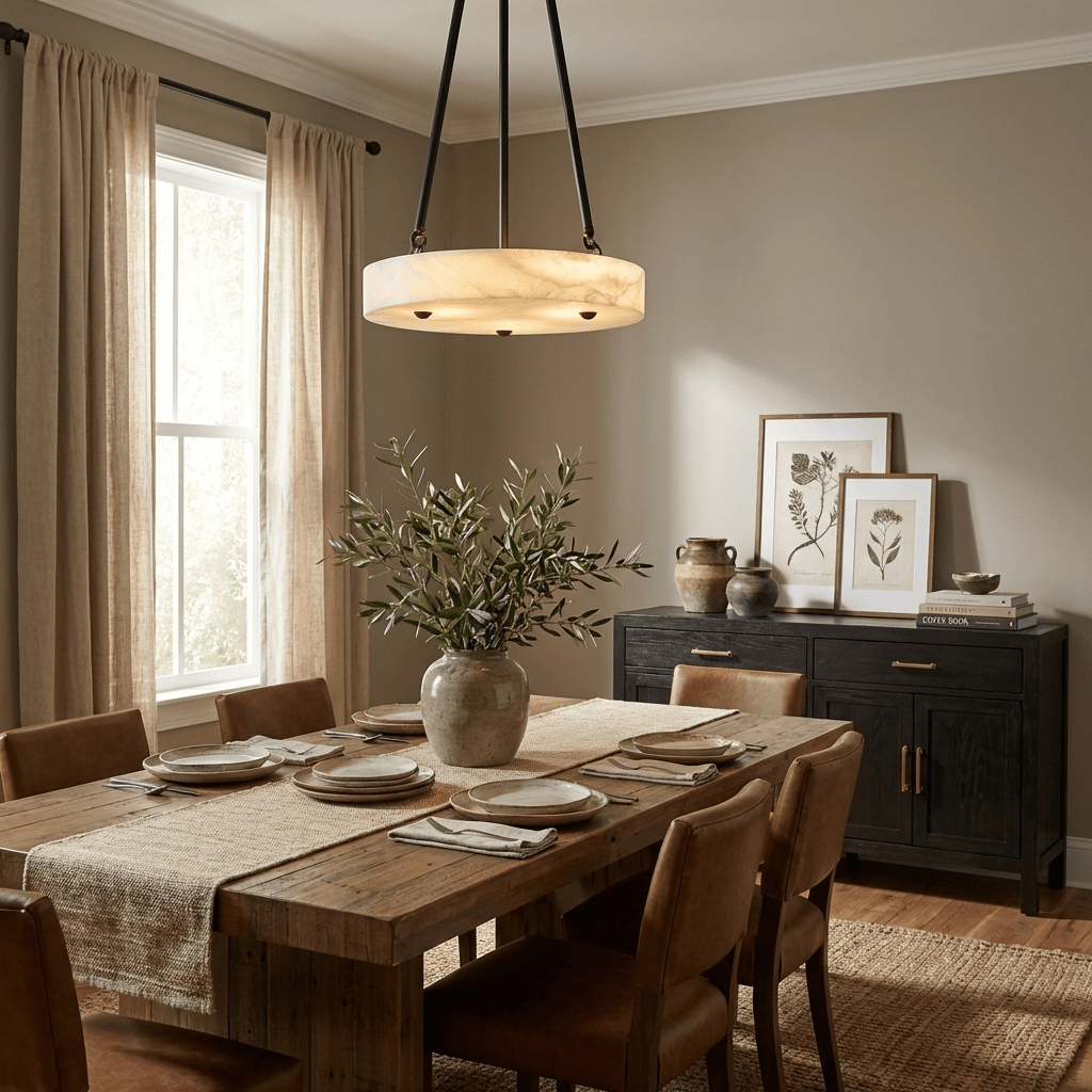 Aurelia Alabaster Disc Pendant Light by Bling Lighting Studio