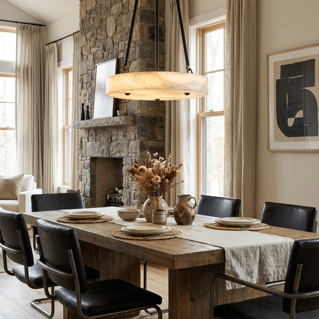 Aurelia Alabaster Disc Pendant Light by Bling Lighting Studio