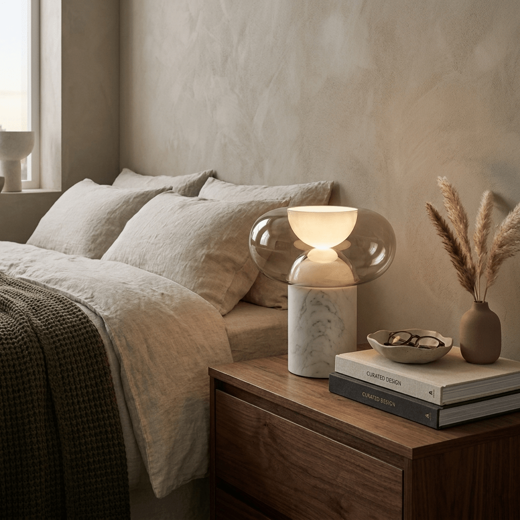 Halo Alabaster Table Lamp by Bling Lighting Studio