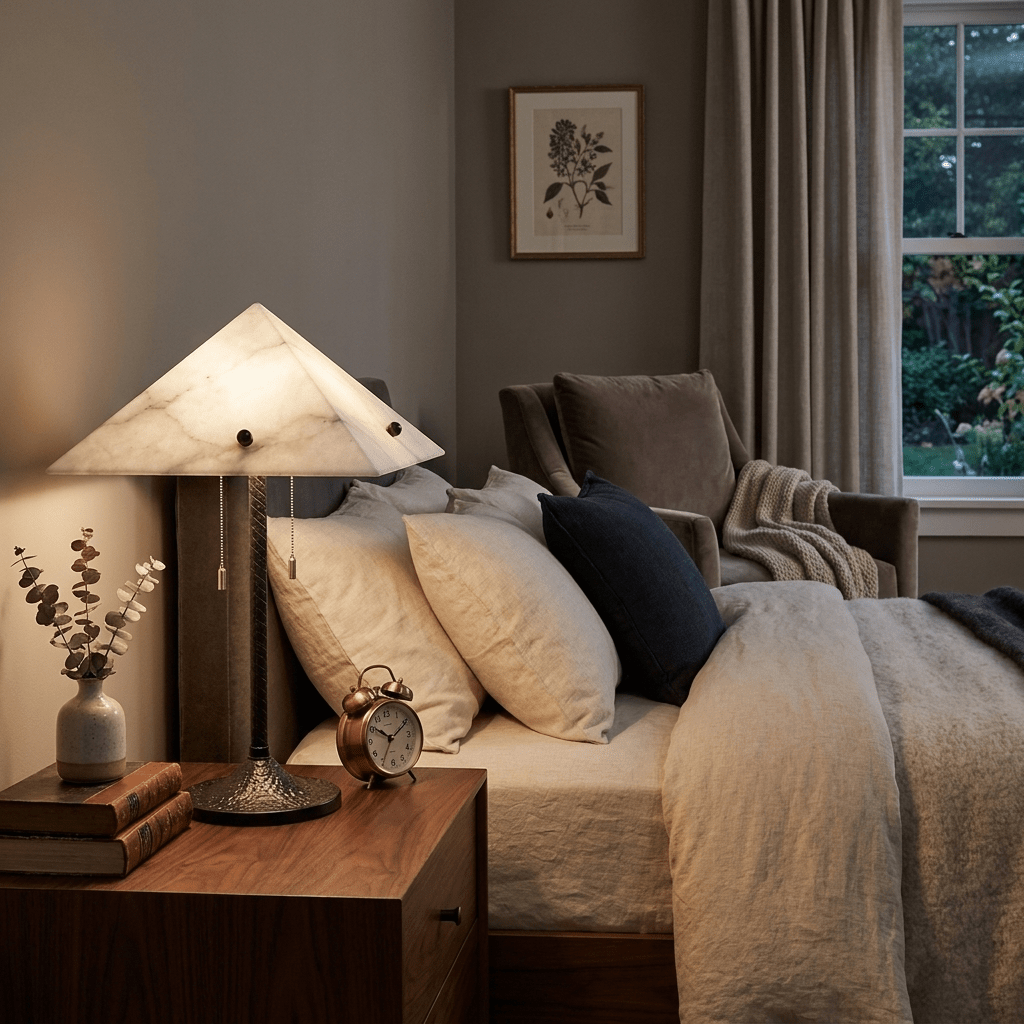 Apex Alabaster Prism Table Lamp by Bling Lighting Studio