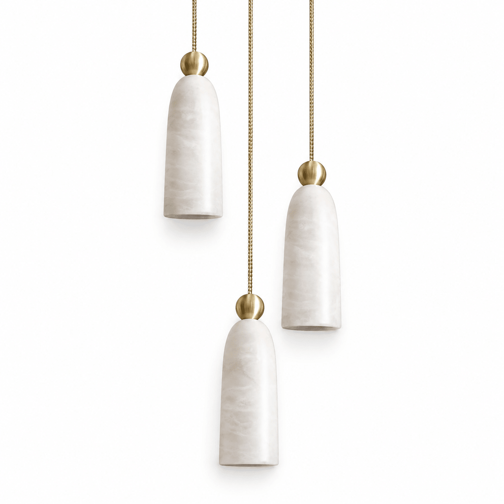 Alabaster Bell Cluster Pendant Lamp by Bling Lighting Studio
