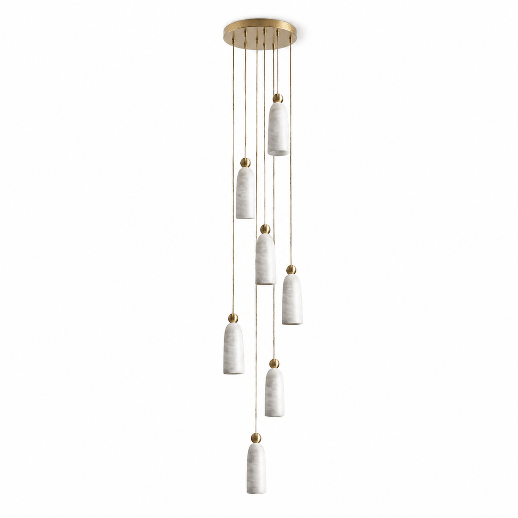 Alabaster Bell Cluster Pendant Lamp by Bling Lighting Studio