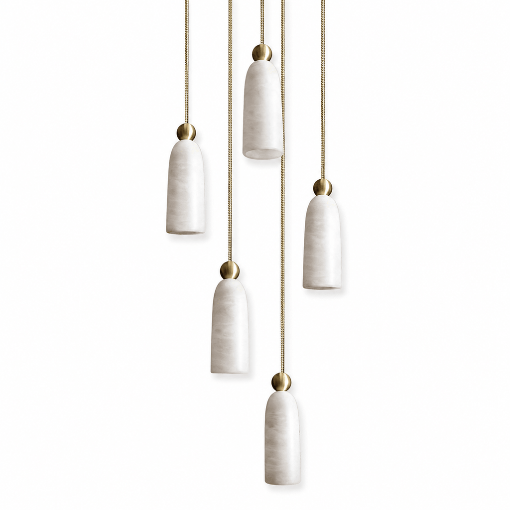 Alabaster Bell Cluster Pendant Lamp by Bling Lighting Studio