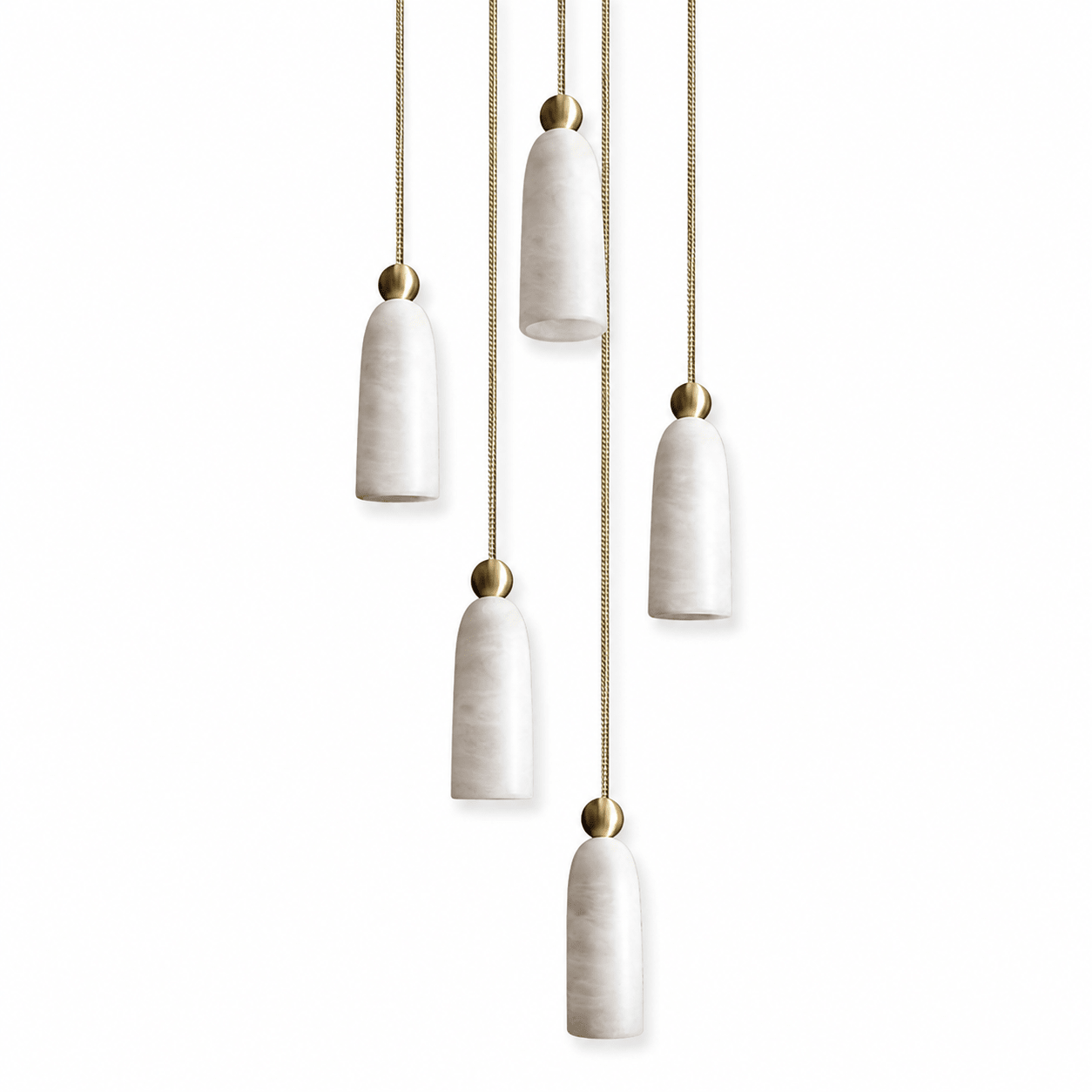 Alabaster Bell Cluster Pendant Lamp by Bling Lighting Studio