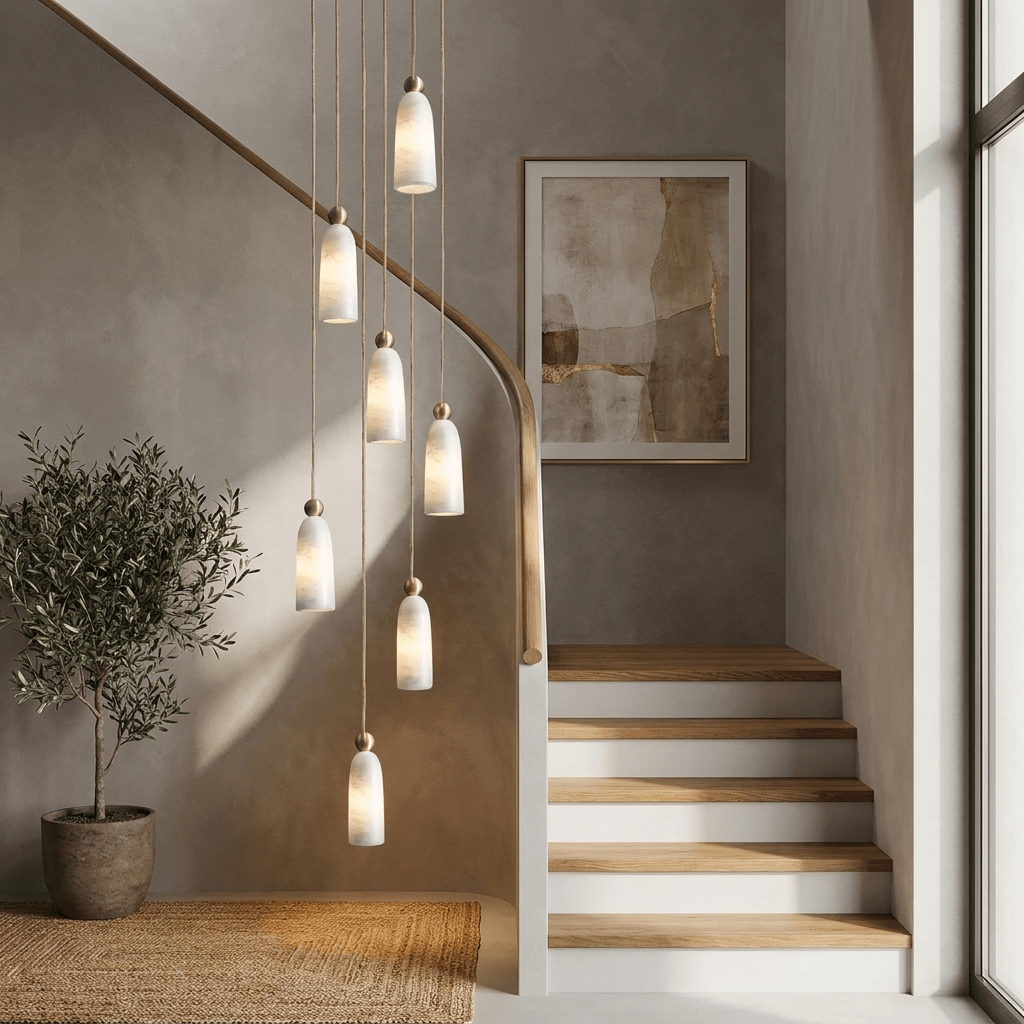 Alabaster Bell Cluster Pendant Lamp by Bling Lighting Studio