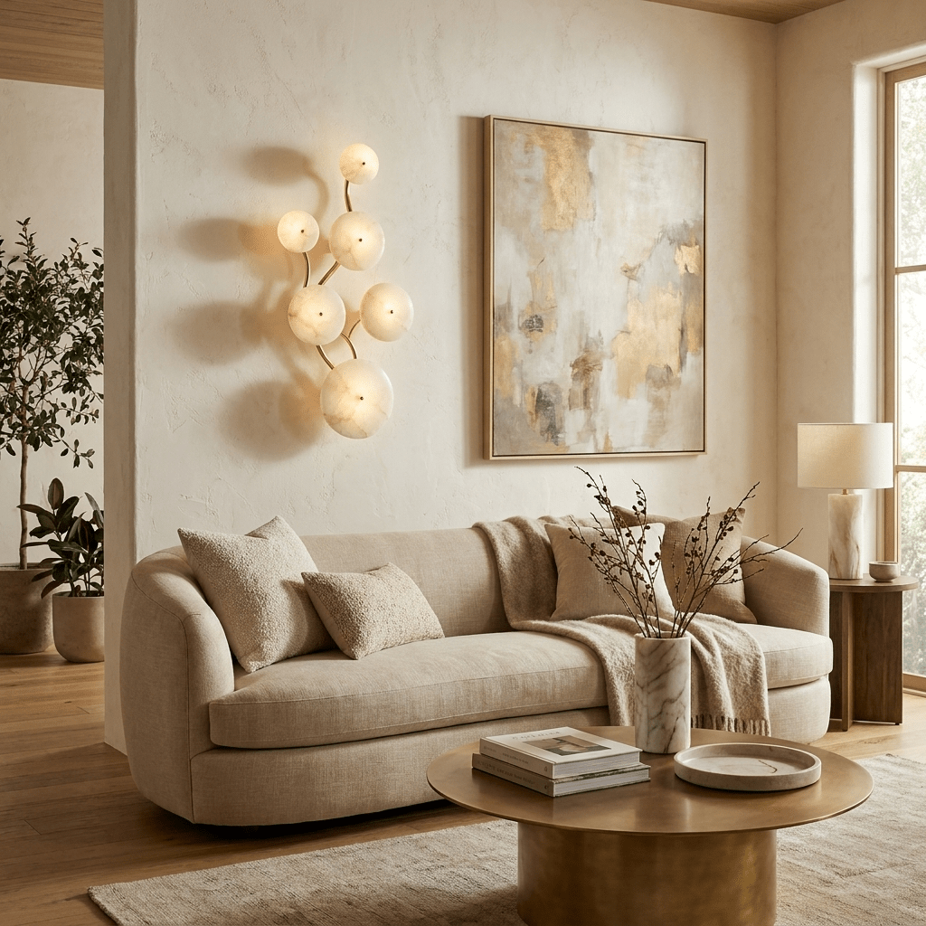 Cluster Alabaster Sconce by Bling Lighting Studio