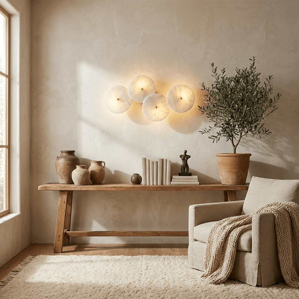 Cluster Alabaster Sconce by Bling Lighting Studio