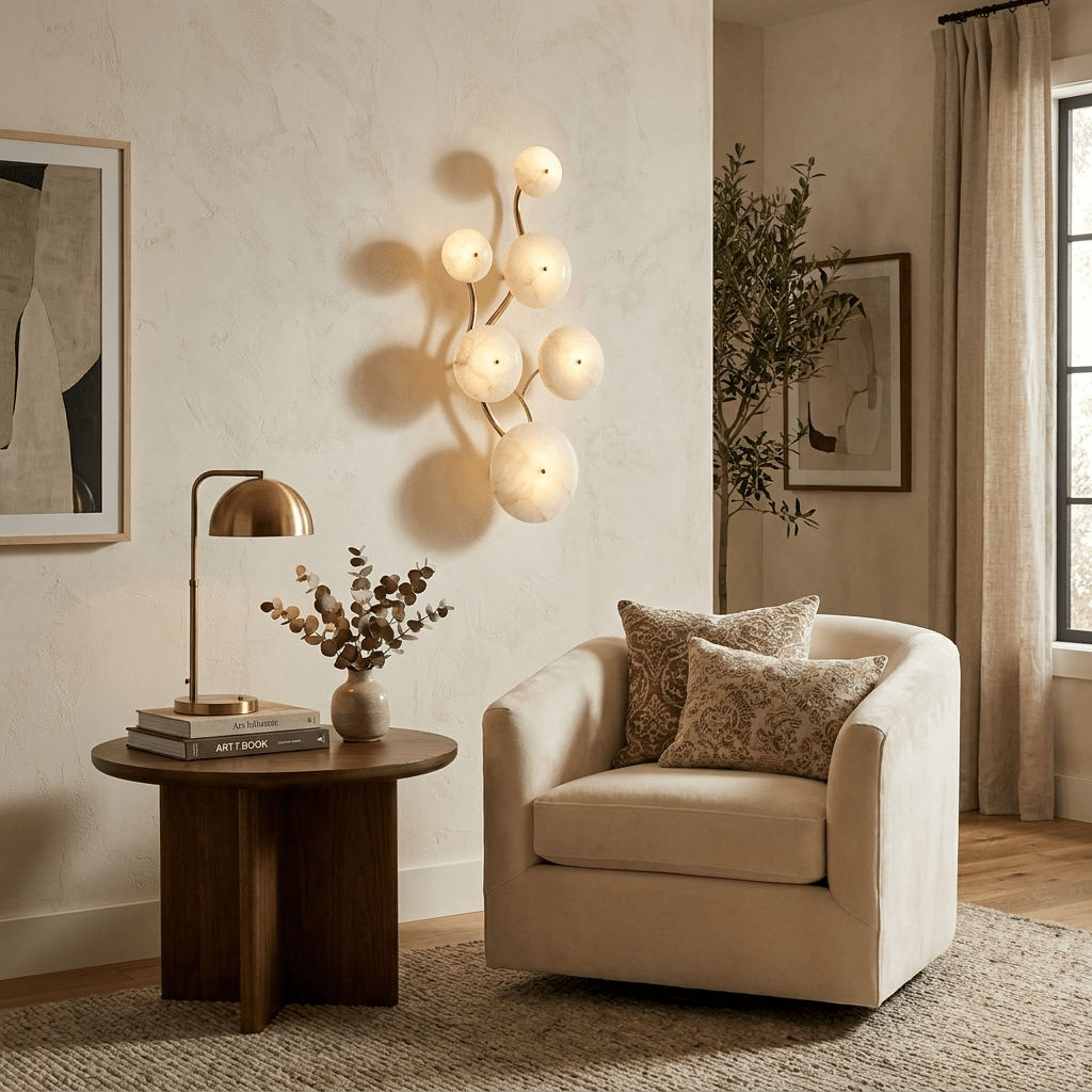 Cluster Alabaster Sconce by Bling Lighting Studio