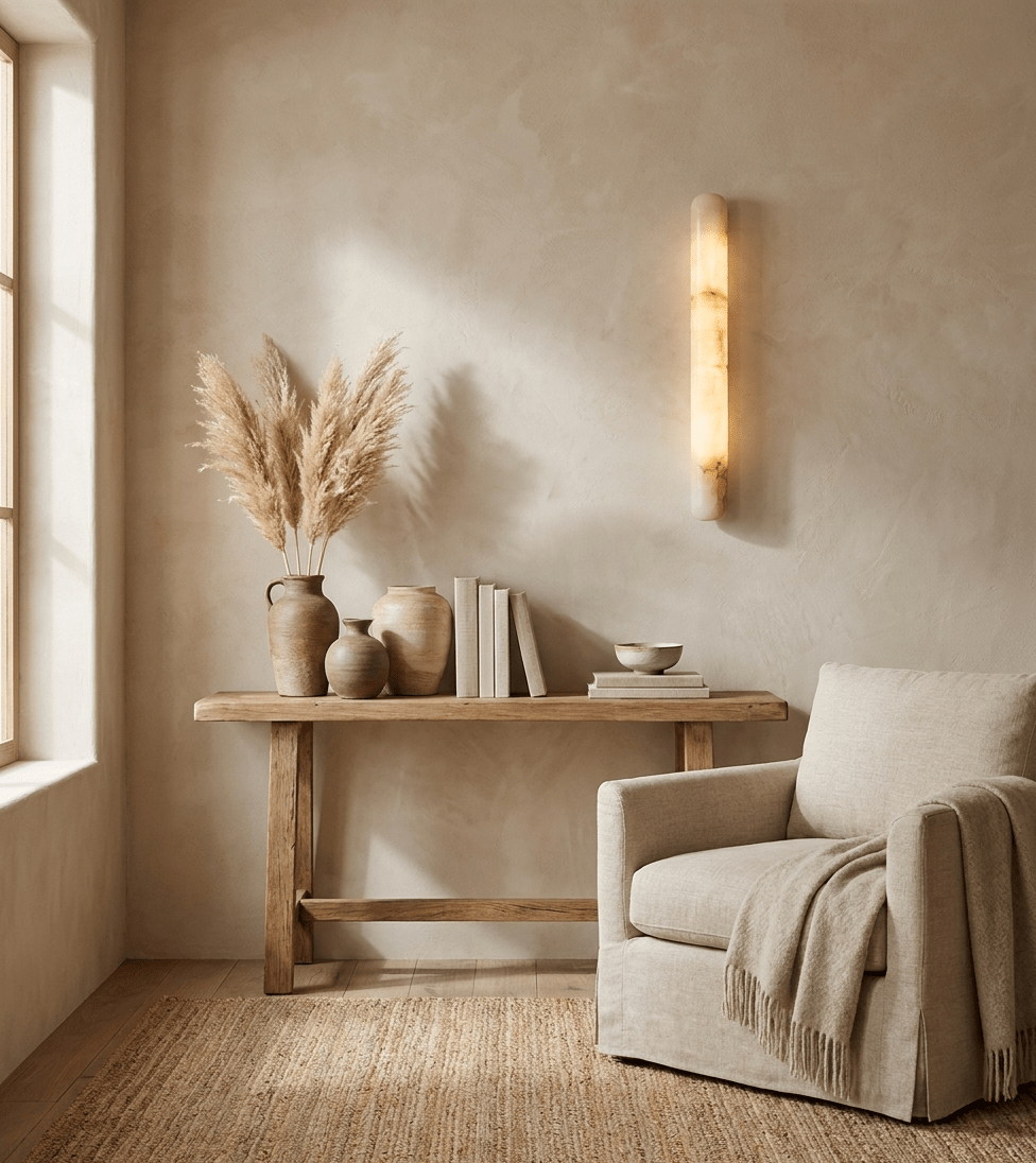 Aurelia Slim Alabaster Linear Wall Light by Bling Lighting Studio