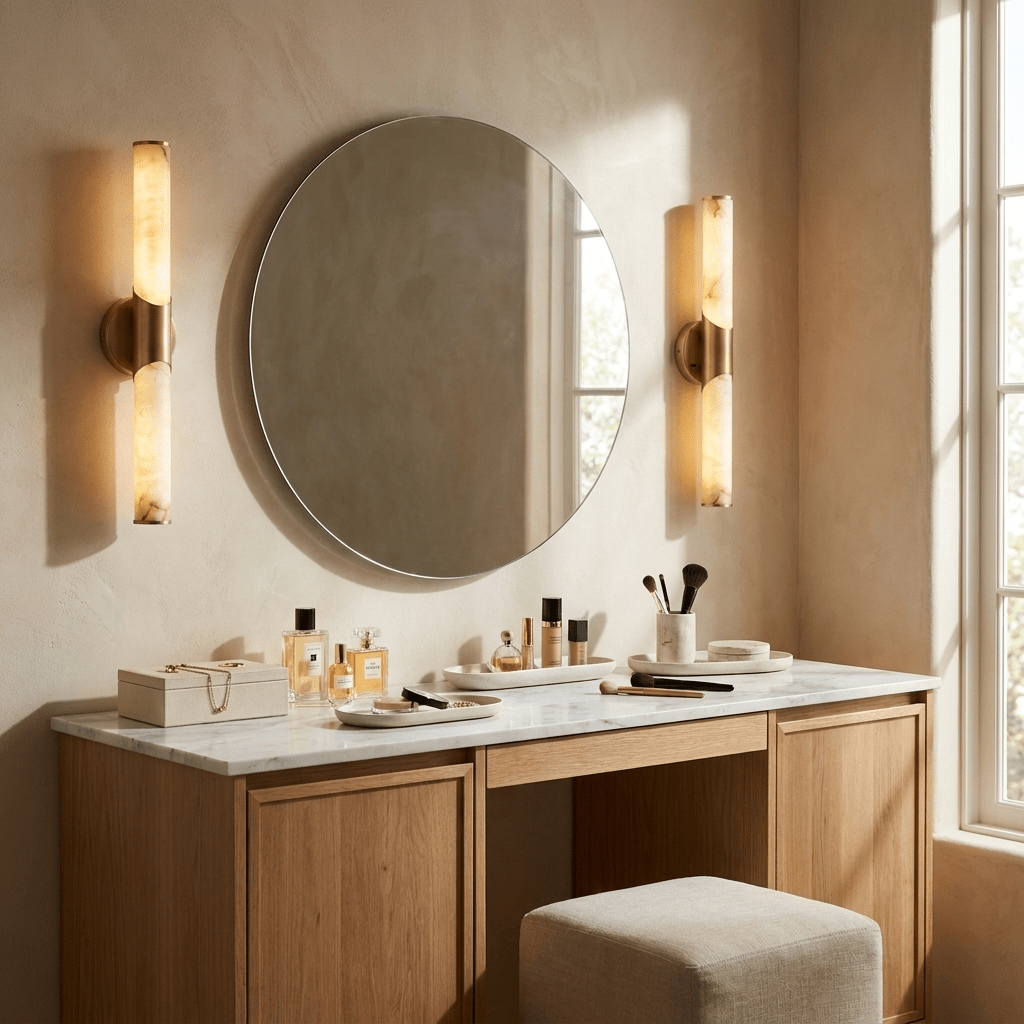 Calcedonia Alabaster Tube Wall Sconce by Bling Lighting Studio