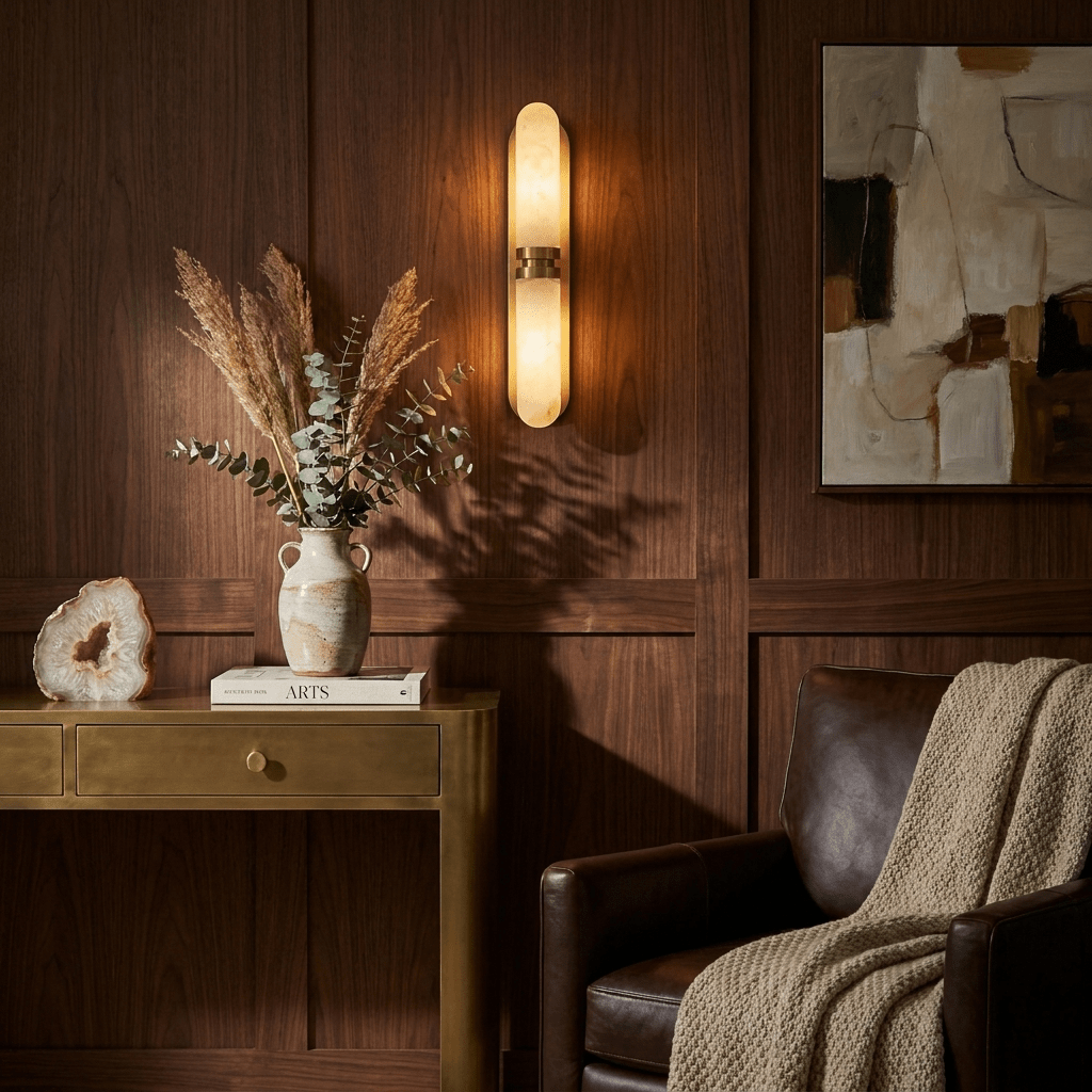 Capsula Alabaster Wall Sconce by Bling Lighting Studio