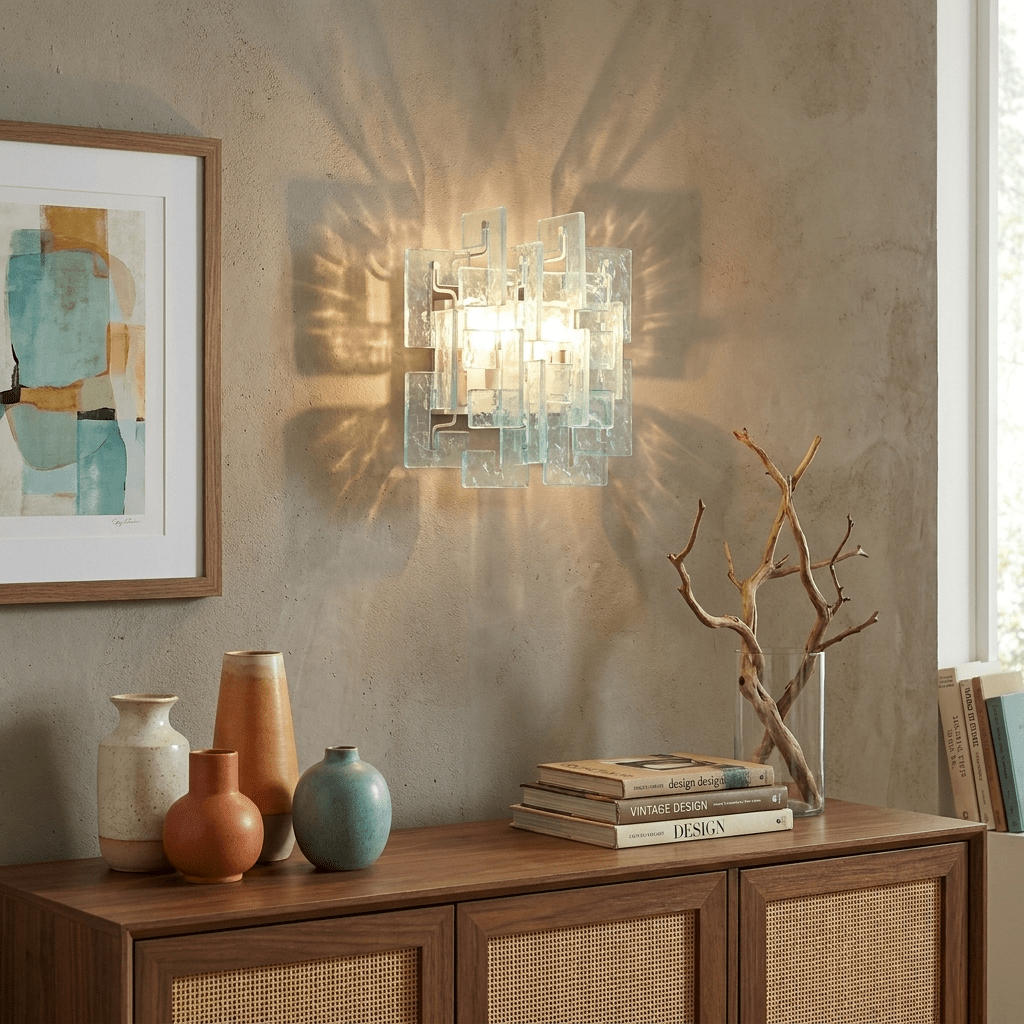 Stacked Murano Glass Wall Sconce by Bling Lighting Studio