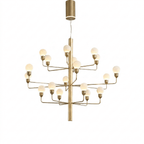 Raggiera Tiered Alabaster Globe Chandelier by Bling Lighting Studio