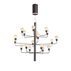 Raggiera Tiered Alabaster Globe Chandelier by Bling Lighting Studio