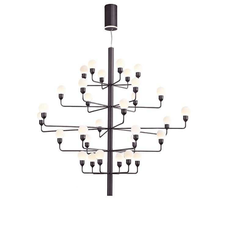 Raggiera Tiered Alabaster Globe Chandelier by Bling Lighting Studio