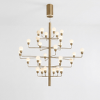 Raggiera Tiered Alabaster Globe Chandelier by Bling Lighting Studio