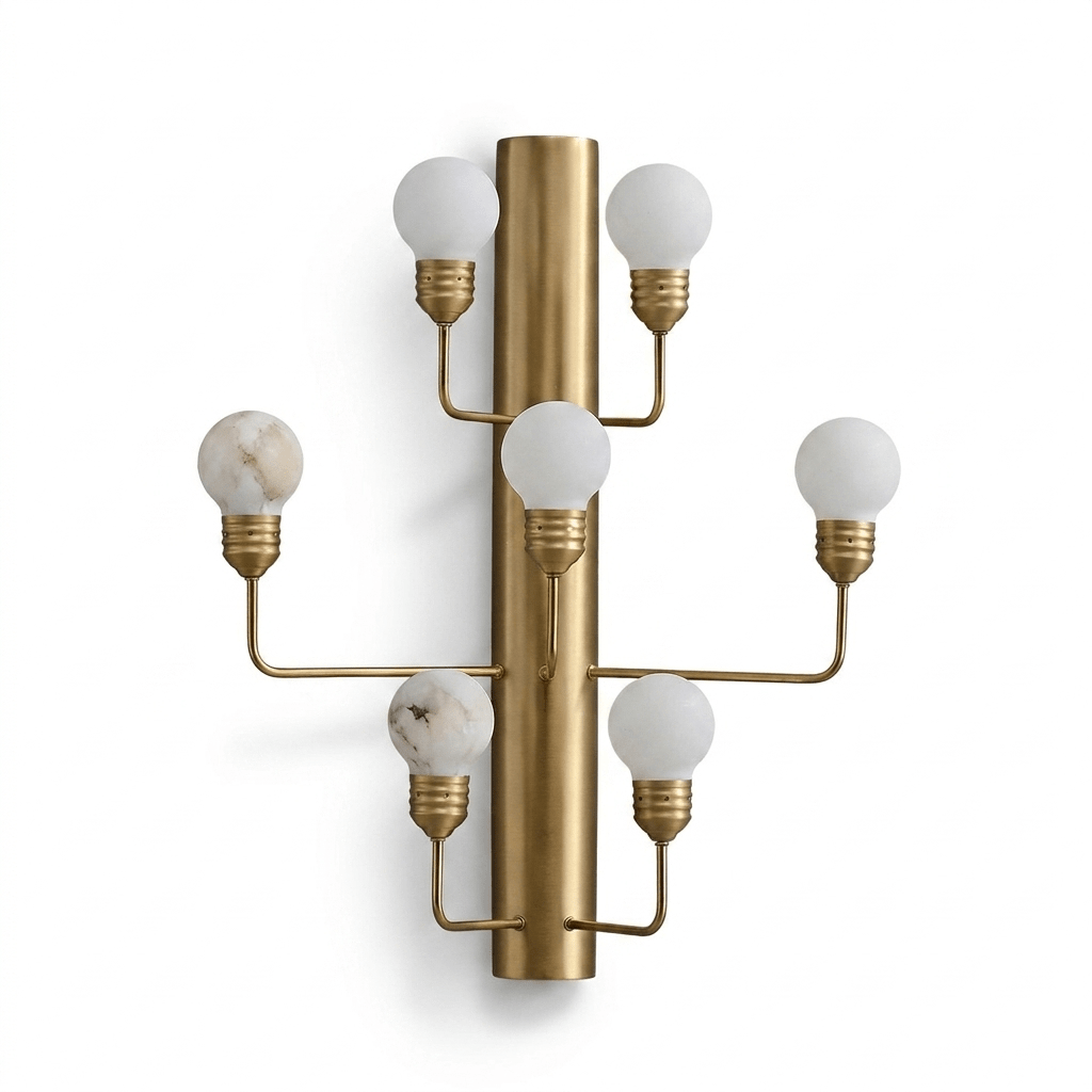 Raggiera Alabaster Globe Wall Sconce by Bling Lighting Studio