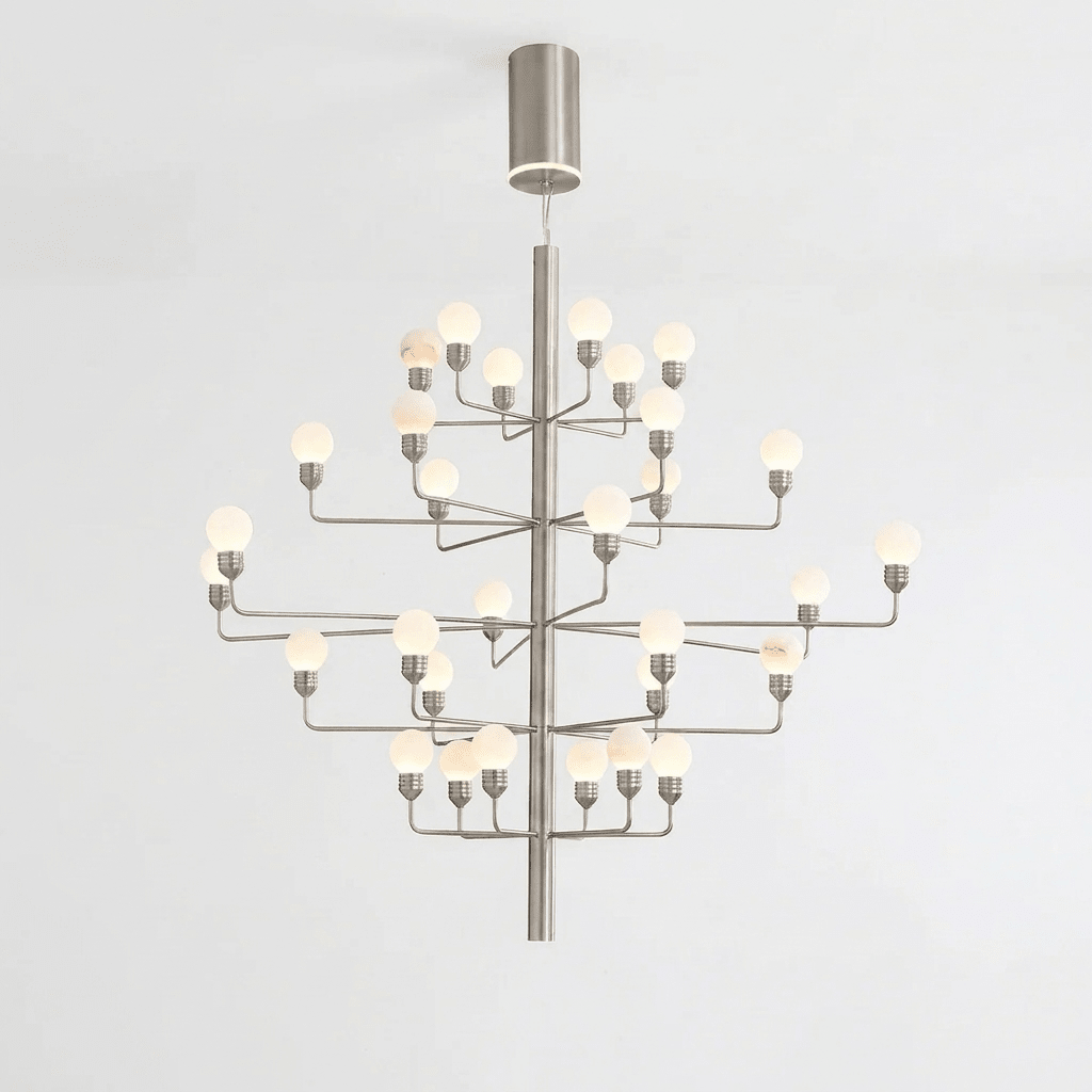 Raggiera Tiered Alabaster Globe Chandelier by Bling Lighting Studio