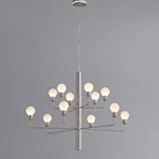 Raggiera Tiered Alabaster Globe Chandelier by Bling Lighting Studio