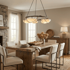 Alabaster Bowl Ring Chandelier by Bling Lighting Studio