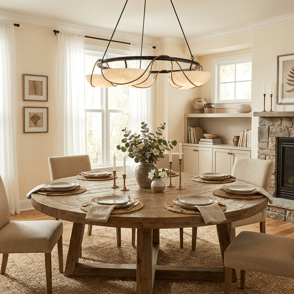 Alabaster Bowl Ring Chandelier by Bling Lighting Studio