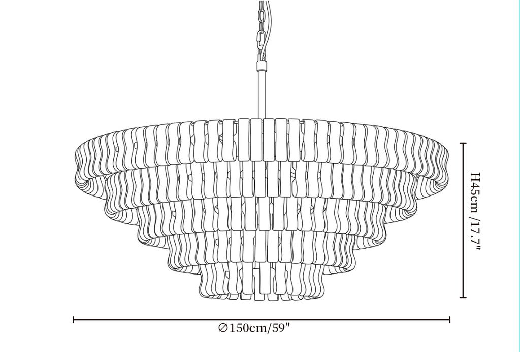 Ghiaccio Round Murano-Style Glass Chandelier 36" 48" 60"