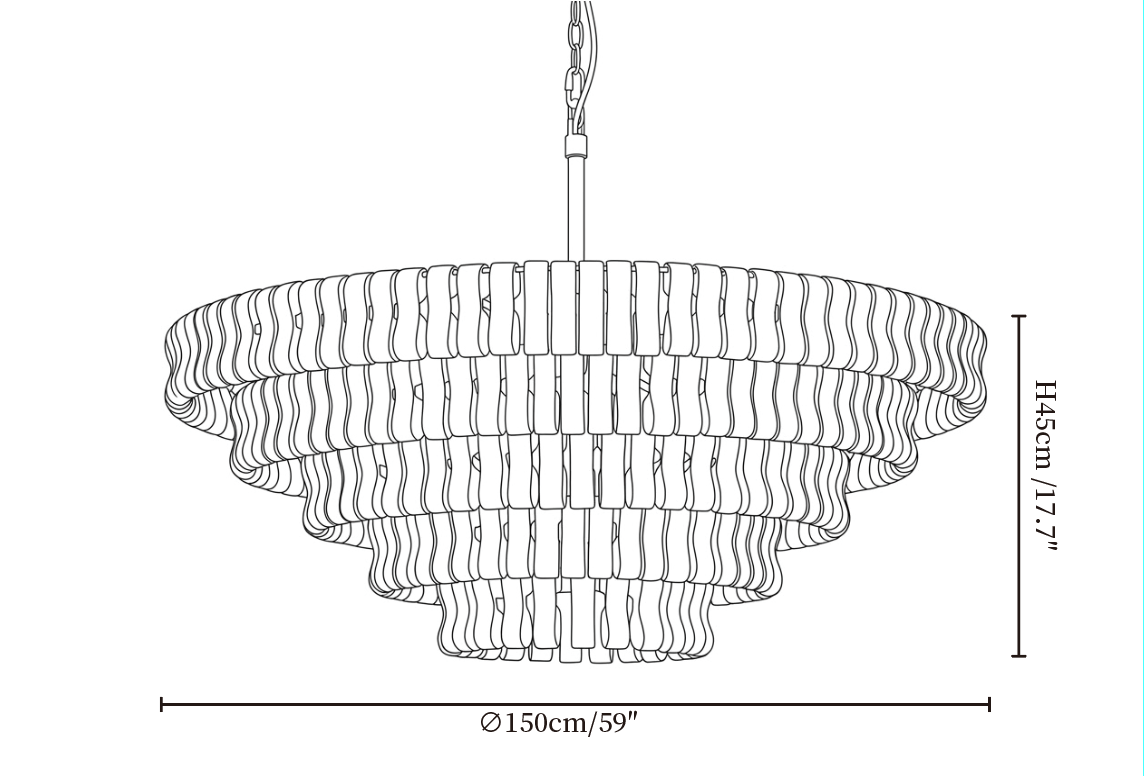 Ghiaccio Round Murano-Style Glass Chandelier 36" 48" 60"