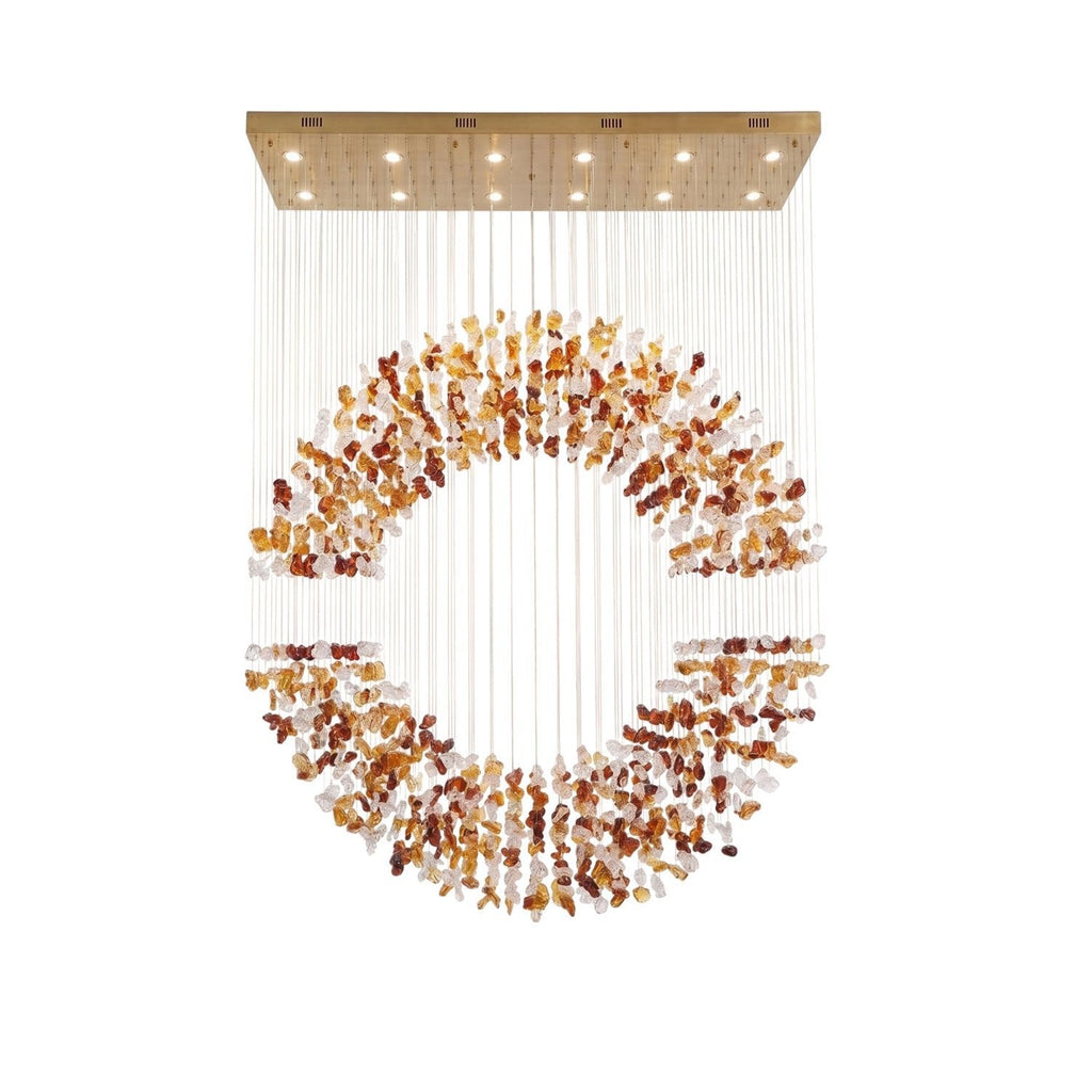Amber Crystal Halo Chandelier by Bling Lighting Studio