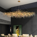 Avis Colorful Crystal Rain Aluminum Branch Chandelier by Bling Lighting Studio