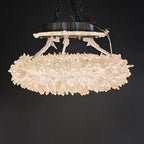 Premium 24-47 Inch Round Clear Geode Quartz Crystal Ring Pendant Light Modern Chandelier for Living Room product image