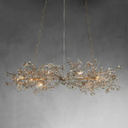 Crystal Flowers Fiore Linear Chandelier by Bling Lighting Studio