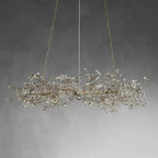 Crystal Flowers Fiore Linear Chandelier by Bling Lighting Studio