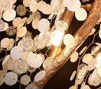 Modern Unique Artistic Flower Brass Branch Semi-flush Mount Chandelier for Living Room/ Hallway/ Entryway/ Staircase by Bling Lighting Studio