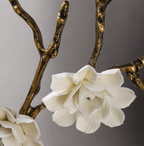 Brass and Ceramic Flower Art Chandelier Post Modern Light Luxury Style for Living and Dining Areas by Bling Lighting Studio