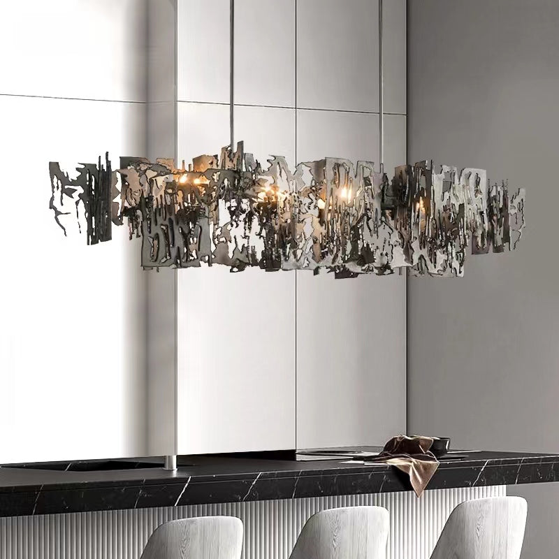 Oversize Post-modern Avant Art Irregular Metal Piece Chandelier for Living/Dining Room/Kitchen Island by Bling Lighting Studio