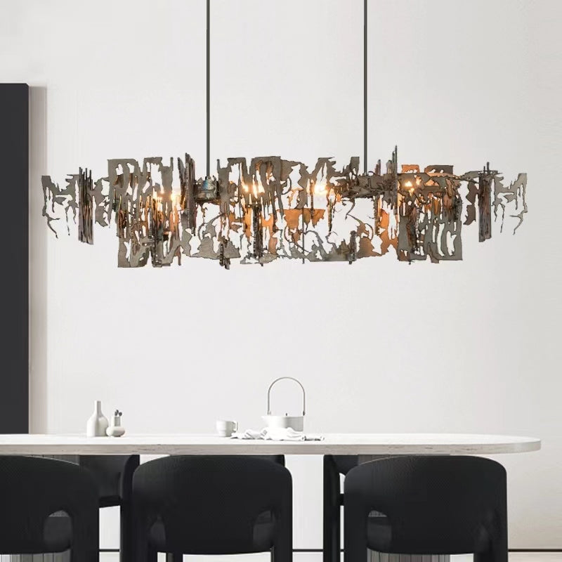 Oversize Post-modern Avant Art Irregular Metal Piece Chandelier for Living/Dining Room/Kitchen Island by Bling Lighting Studio