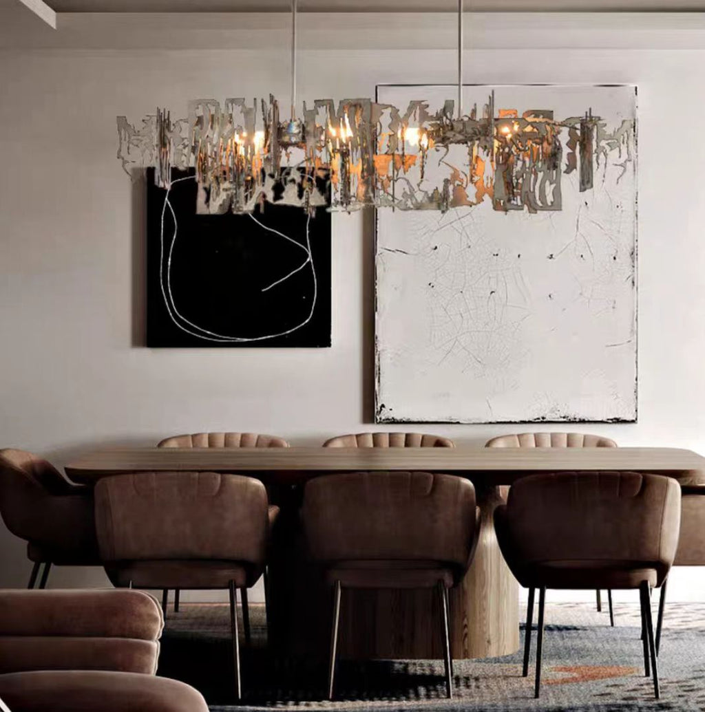 Oversize Post-modern Avant Art Irregular Metal Piece Chandelier for Living/Dining Room/Kitchen Island by Bling Lighting Studio