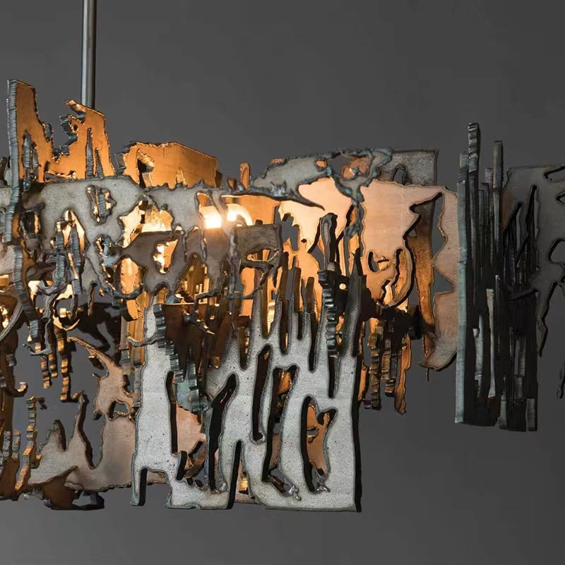 Oversize Post-modern Avant Art Irregular Metal Piece Chandelier for Living/Dining Room/Kitchen Island by Bling Lighting Studio