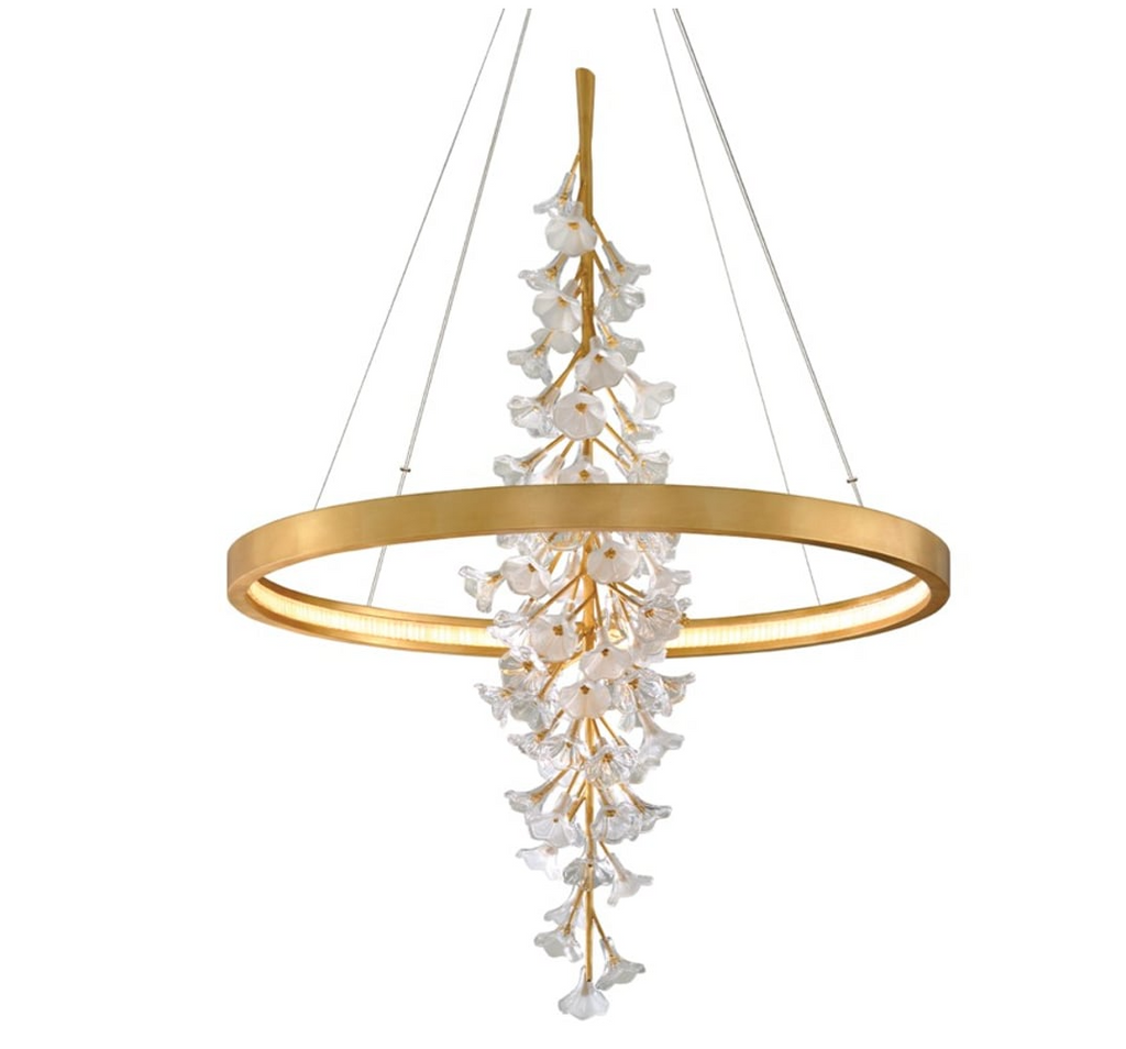 Modern Art Design Vertical Flower Chandelier for Low-ceiling by Bling Lighting Studio
