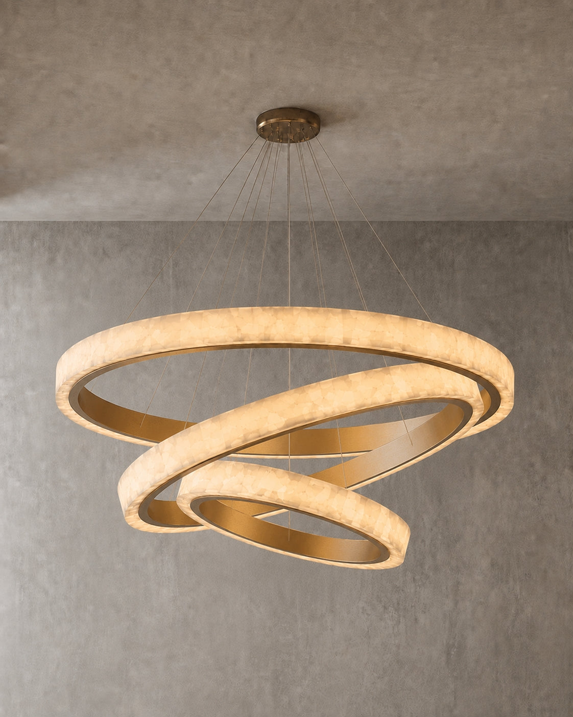 3 Tier Spanish Alabaster Rings Chandelier