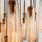 Colleena Hammered Glass Round Chandelier