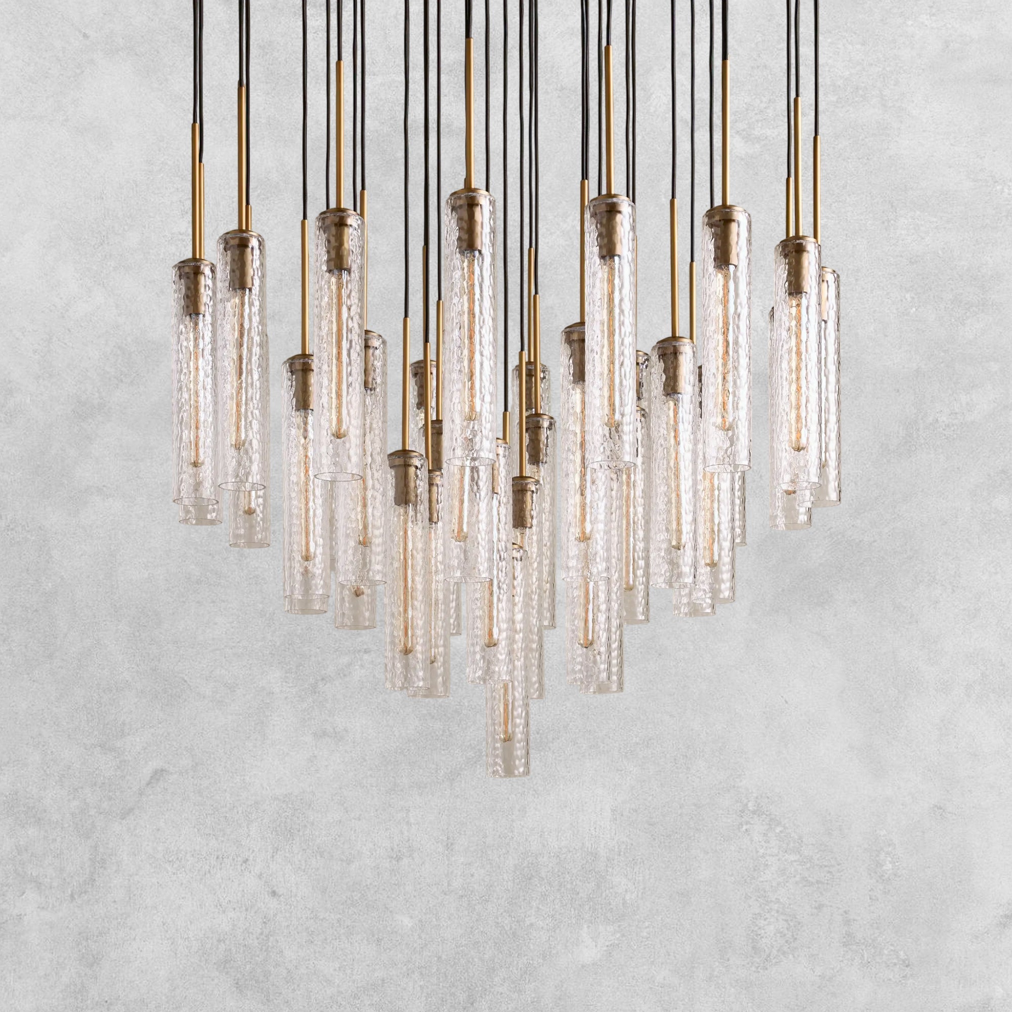 Colleena Hammered Glass Round Chandelier