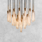 Colleena Hammered Glass Round Chandelier