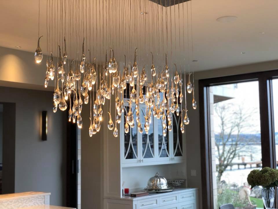 Modern Creative Seed Crystal Chandelier for Dining Room by Bling Lighting Studio