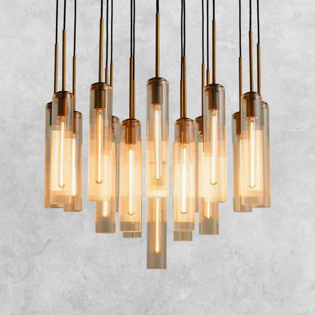 Colleena Fluted Glass Round Chandelier