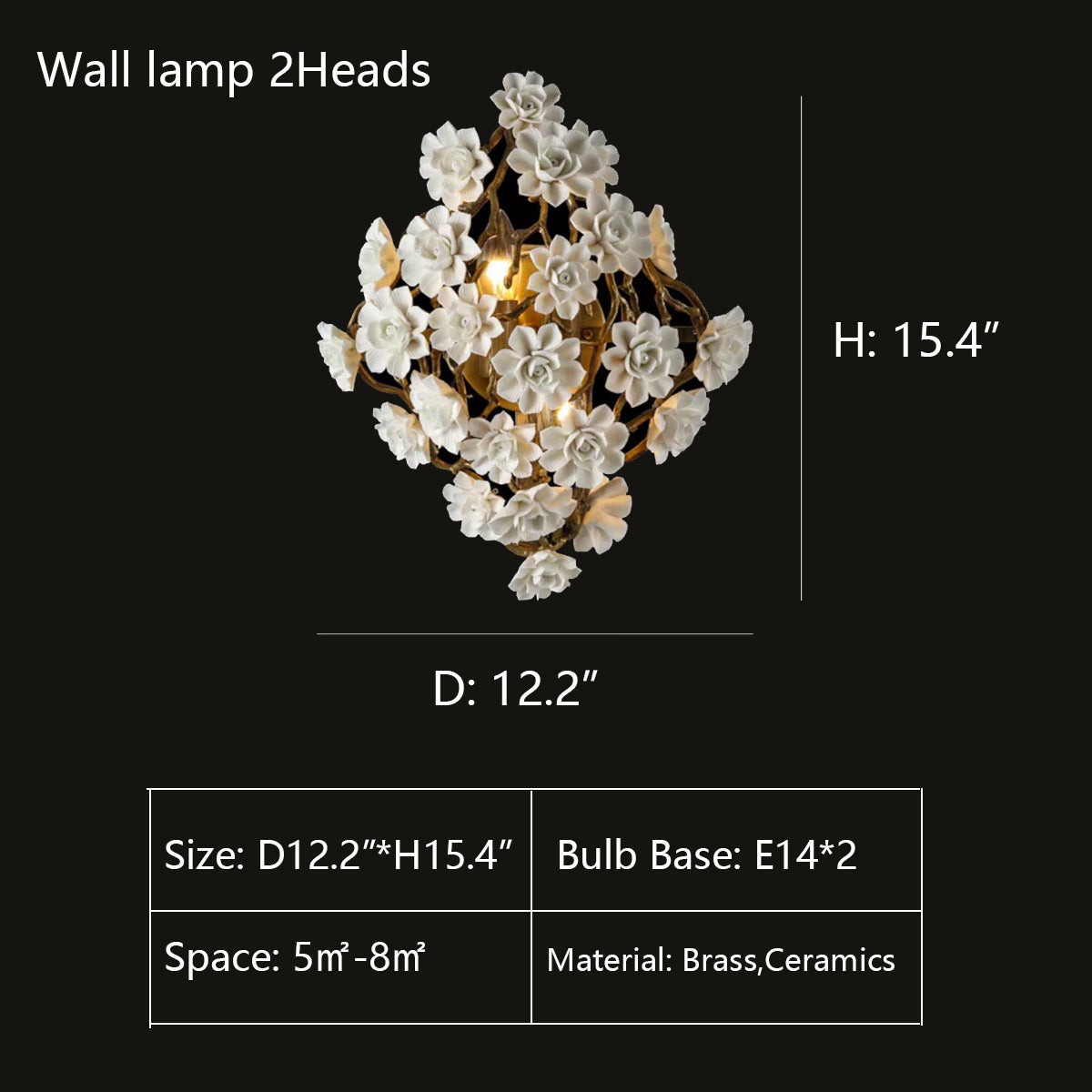 Brass and Ceramic Flower Art Chandelier Post Modern Light Luxury Style for Living and Dining Areas by Bling Lighting Studio