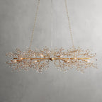 Crystal Flowers Fiore Linear Chandelier by Bling Lighting Studio